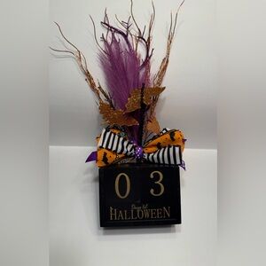 New Halloween Mixed Media Block Calendar Tabletop Decor Bats